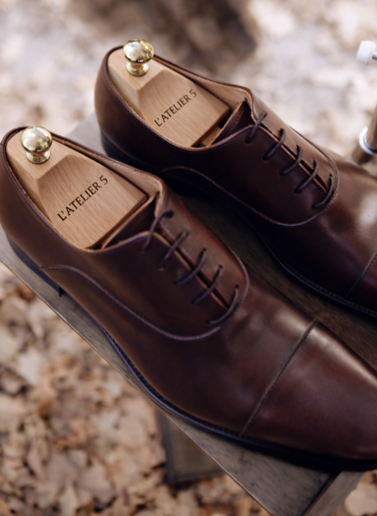 richelieu marron cuir lisse