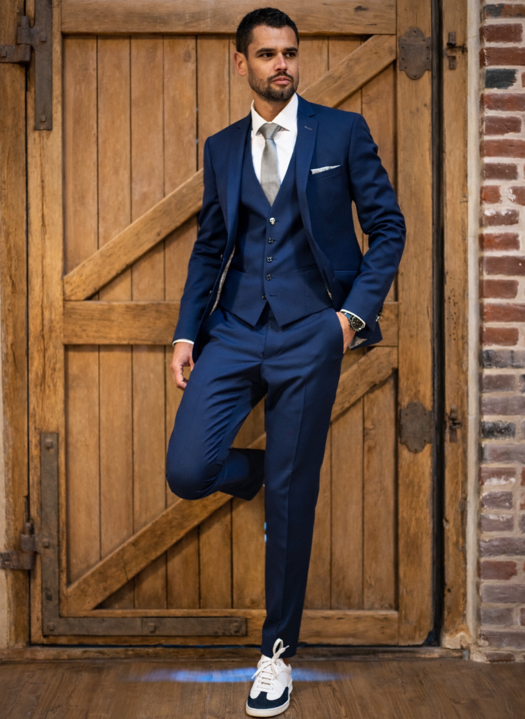 Costume bleu sur mesure homme | Costume de mariage élégant